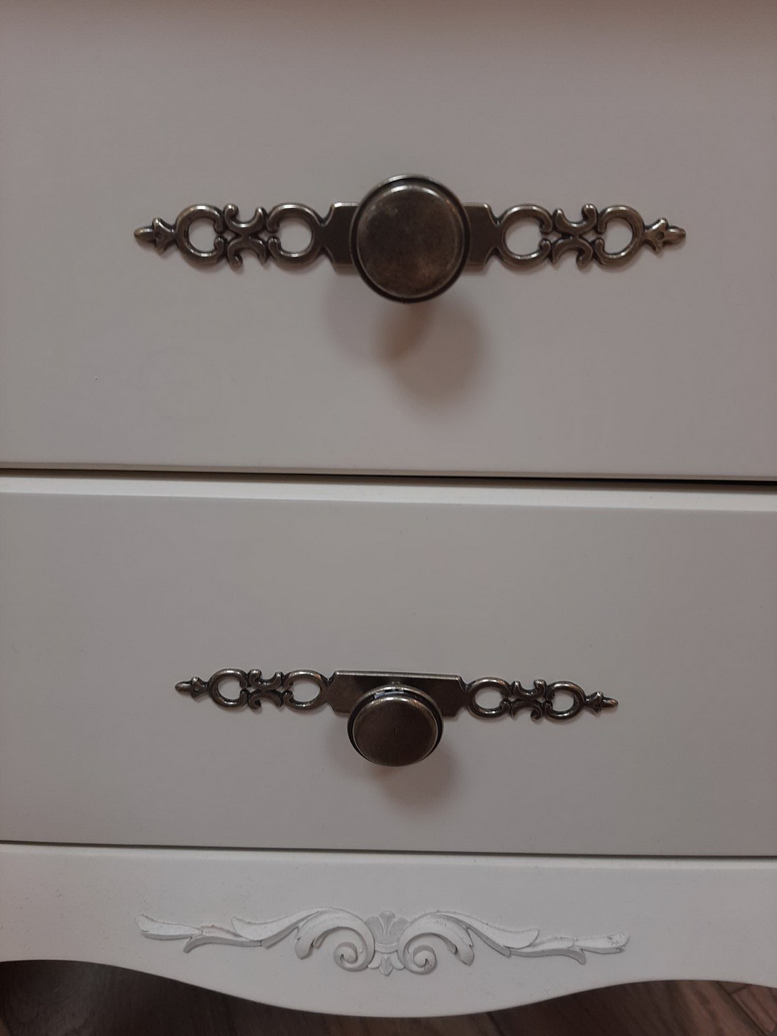 Тумба прикроватная 2 ящика белая Ари-Прованс №2