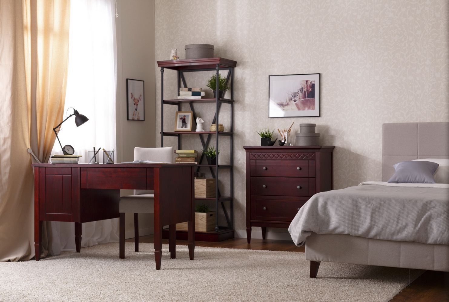 Стол Дания письменный №1 тумба справа