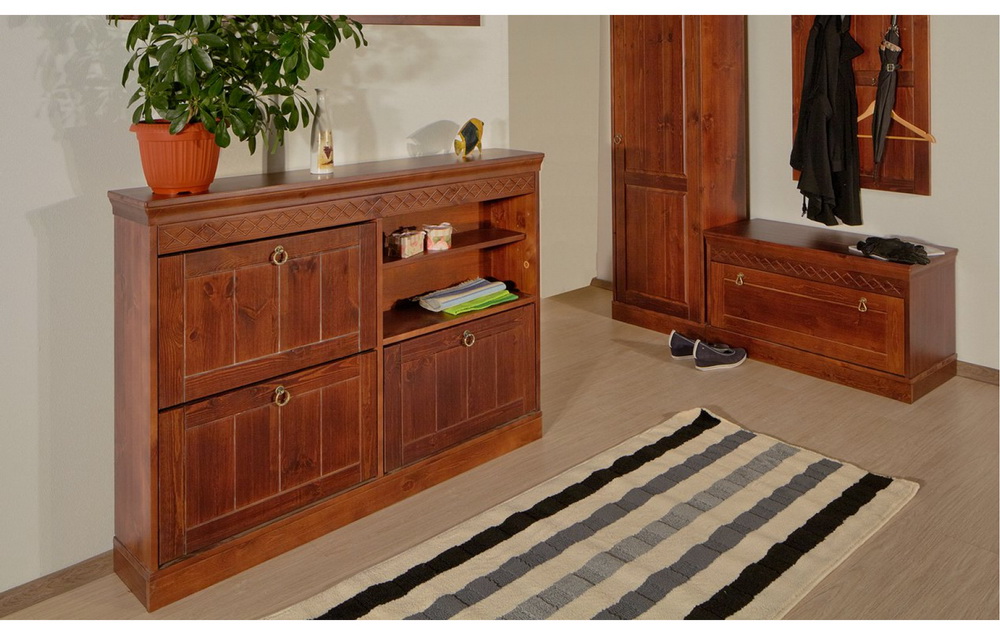 Тумба под обувь из массива Дания для обуви №3