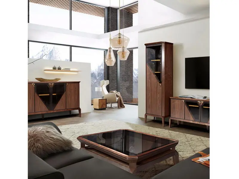 Шкаф с витриной Дения (левый)