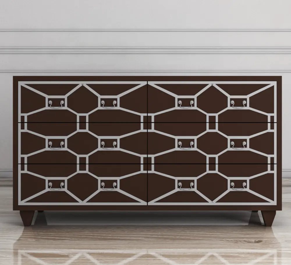Шоколадный комод «Emerald» 6 ящиков