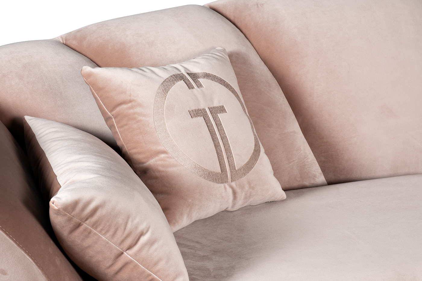 Диван Annette трехместный раскладной, велюр пыльная роза Pad07