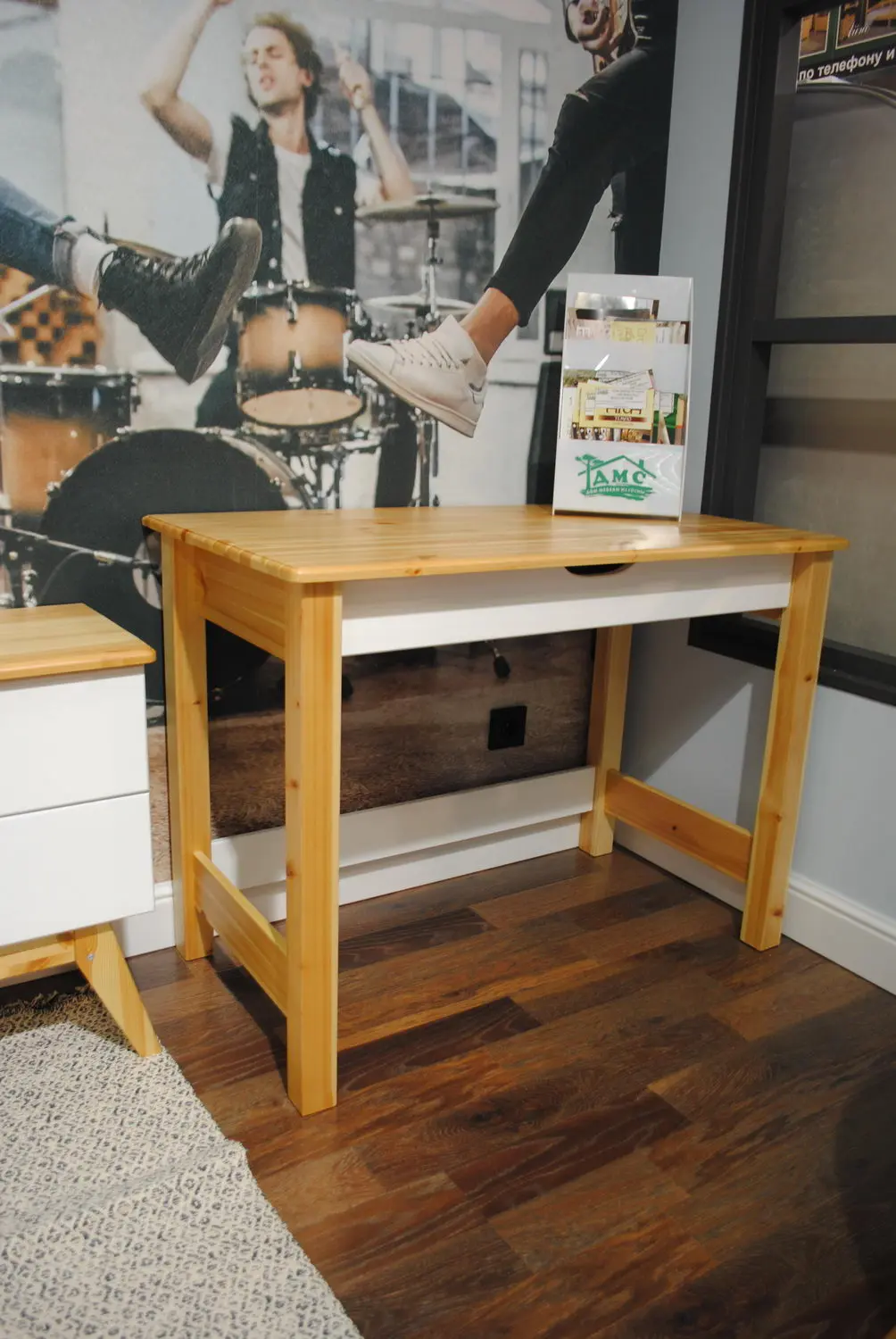 Детский стол белый с 1 ящиком ТК №3