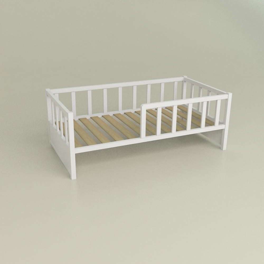 Кроватка Бейсик Бук 1600х800 - Белая - Стойки Белый цвет