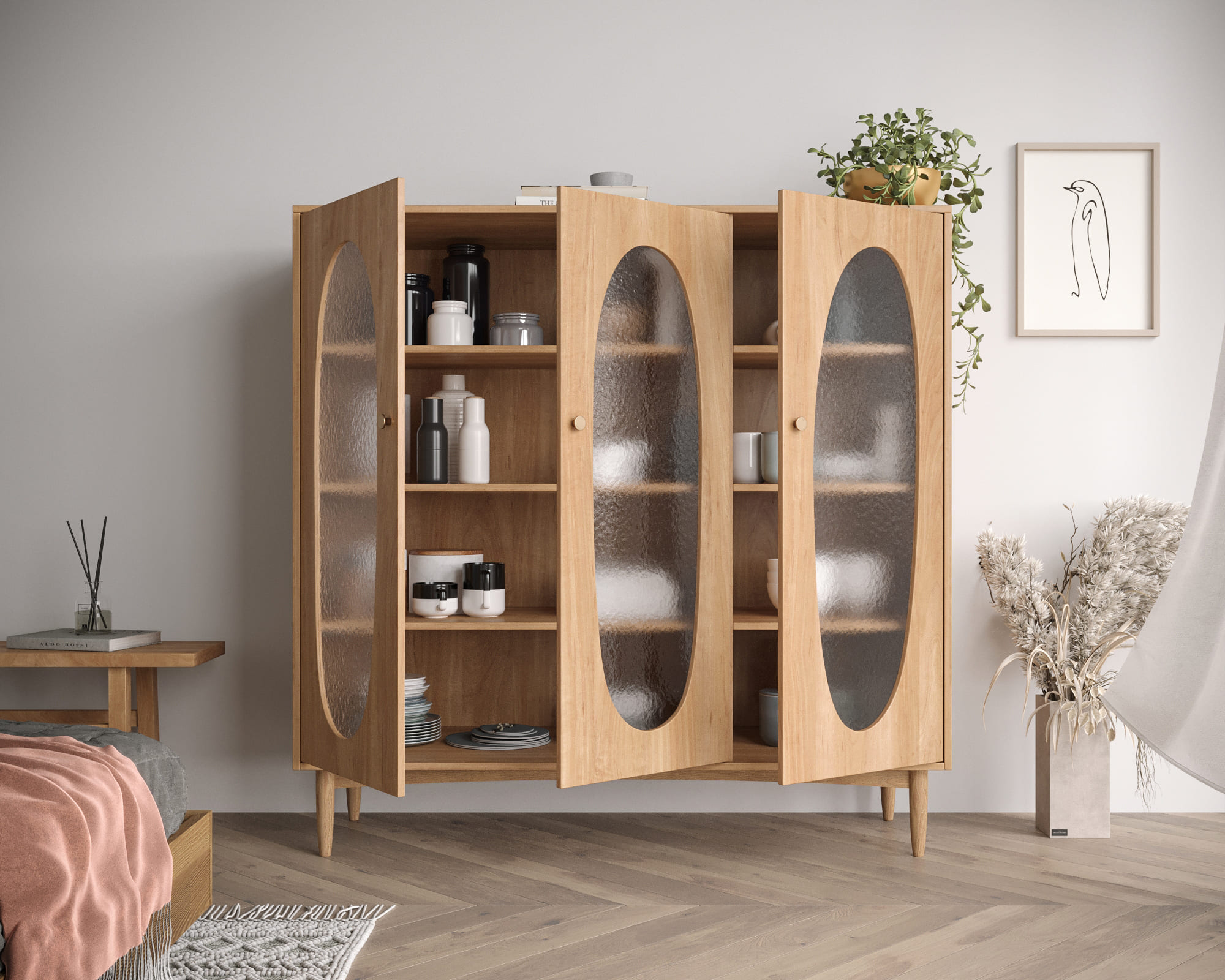 Шкаф трехстворчатый низкий Bubble арт BBL04