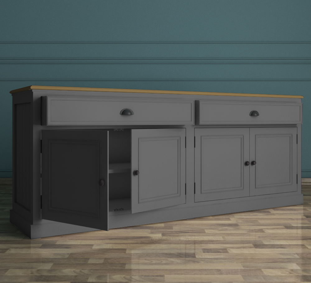 Серый комод "Palermo" с дверками и ящиками