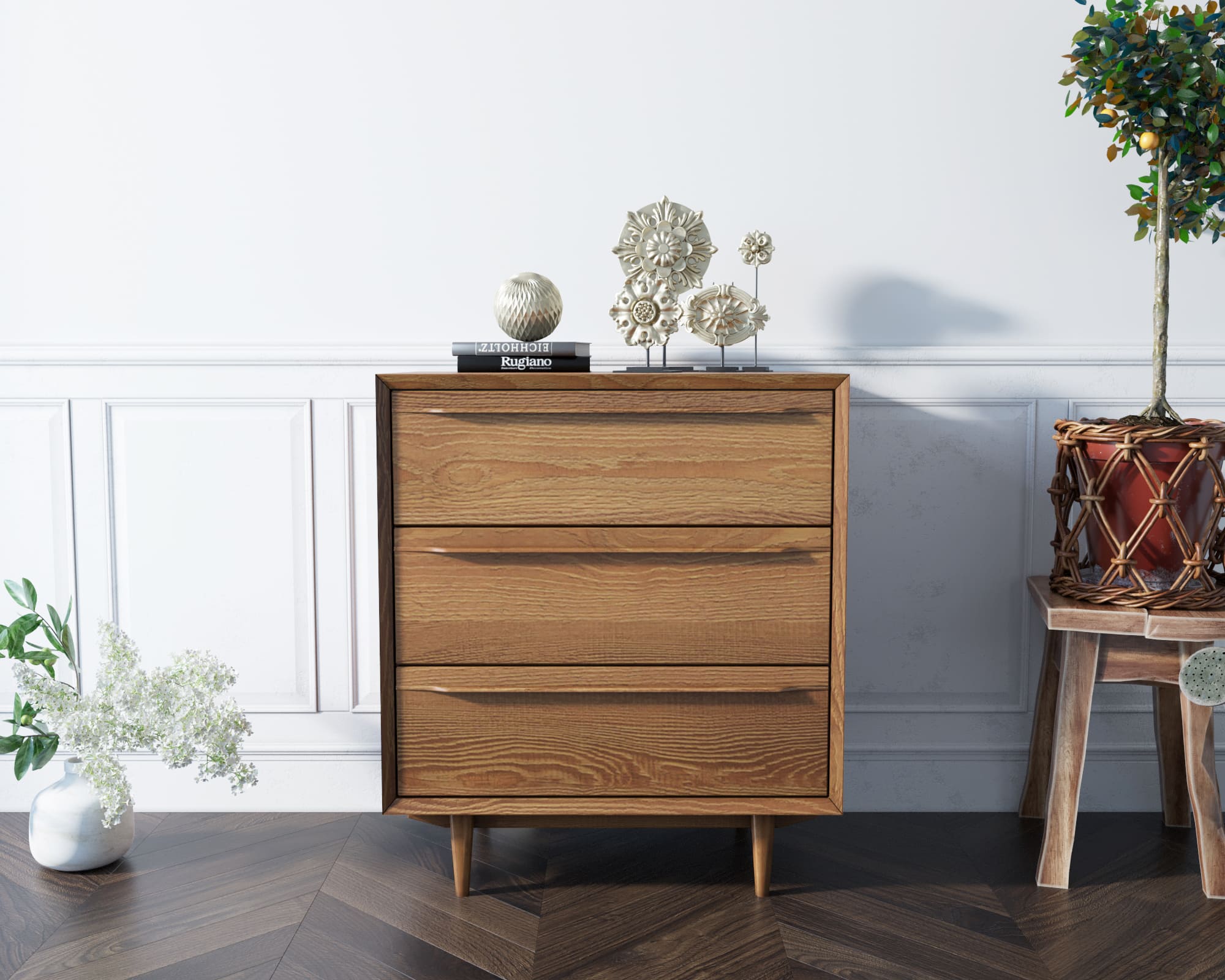 Комод с ящиками в Скандинавском стиле "Bruni" на три ящика