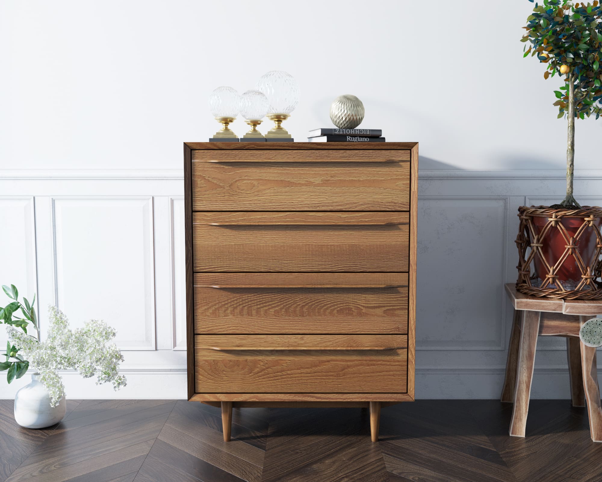 Комод в Скандинавском стиле "Bruni" на четыре ящика