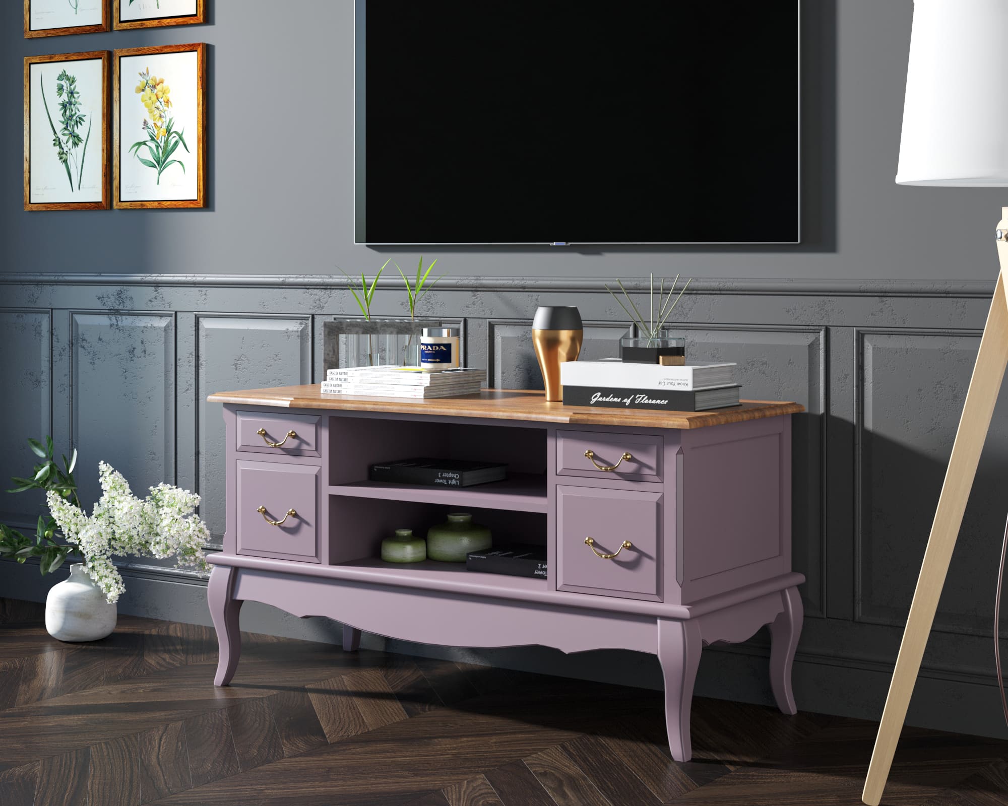 Комод под TV с ящиками "Leontina Lavanda"