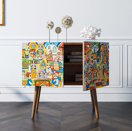 Комод с 2 ящиками на высоких ножках "Berber" малый