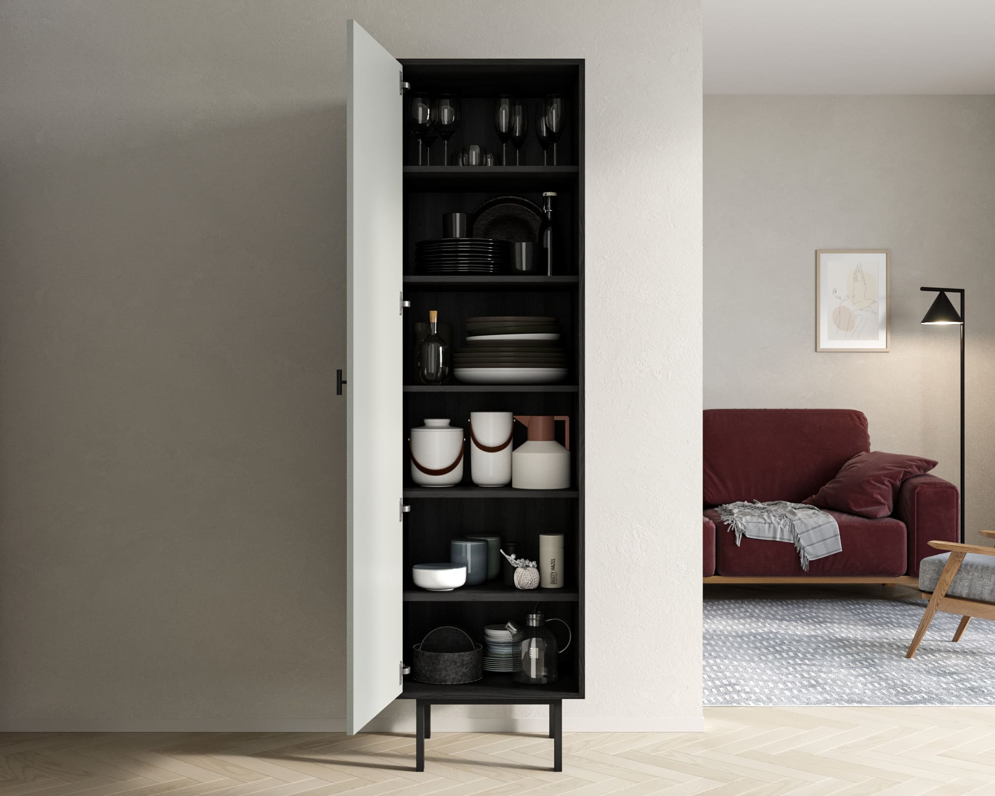 Шкаф c одной дверкой "Emerson" арт EM101/gray/L