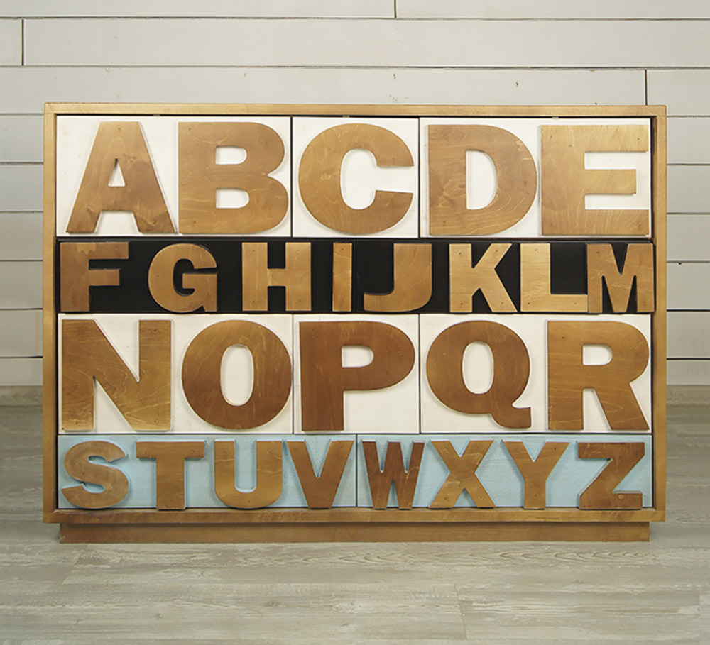 Комод массив "Alphabeto Birch" на 10 ящиков арт AL-01/1ETG/4