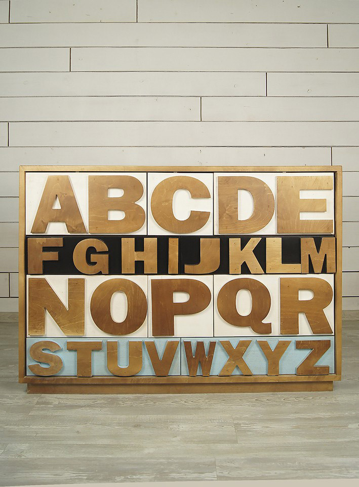 Комод массив "Alphabeto Birch" на 10 ящиков арт AL-01/1ETG/4