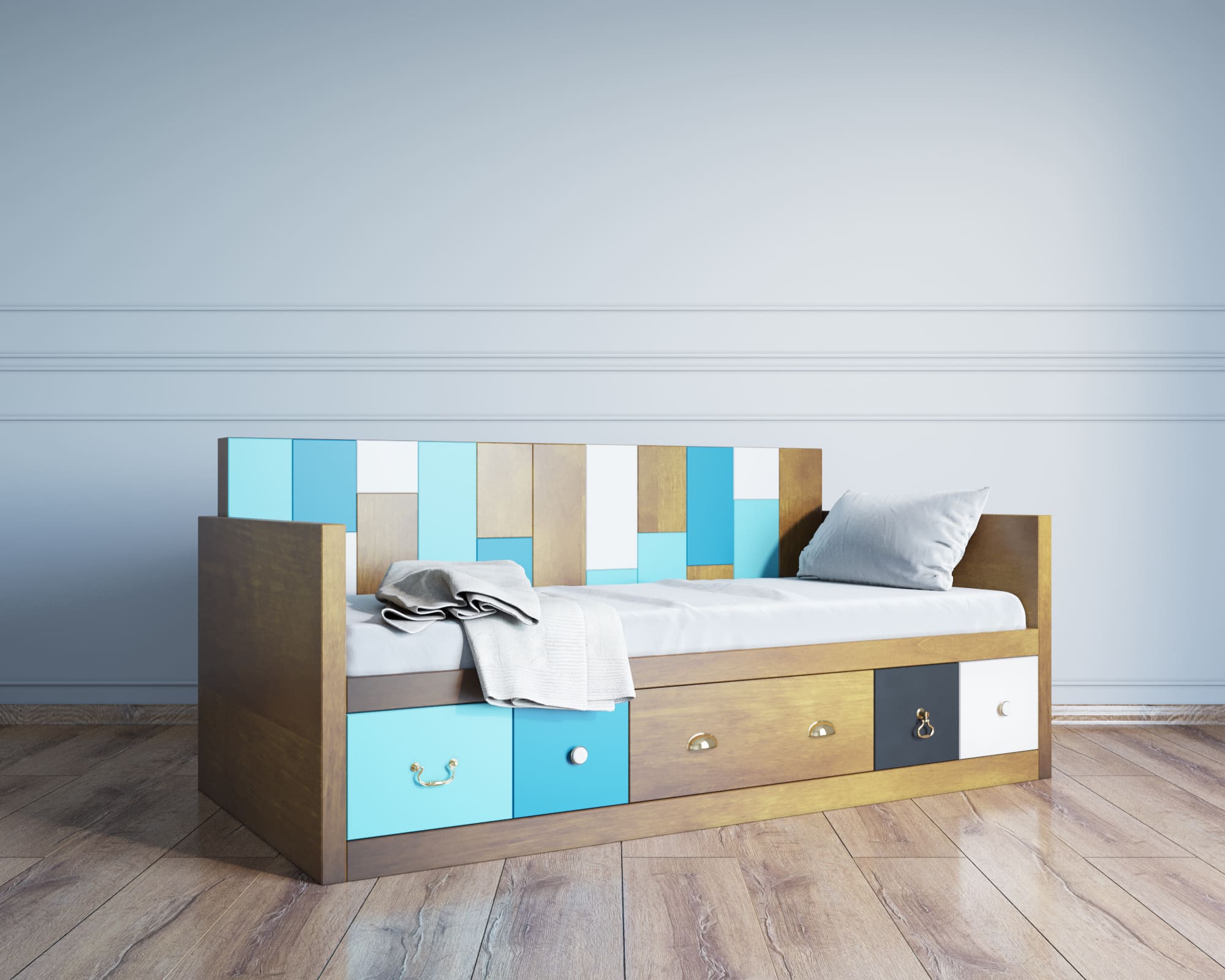 Кровать-кушетка с ящиками "Aquarelle"