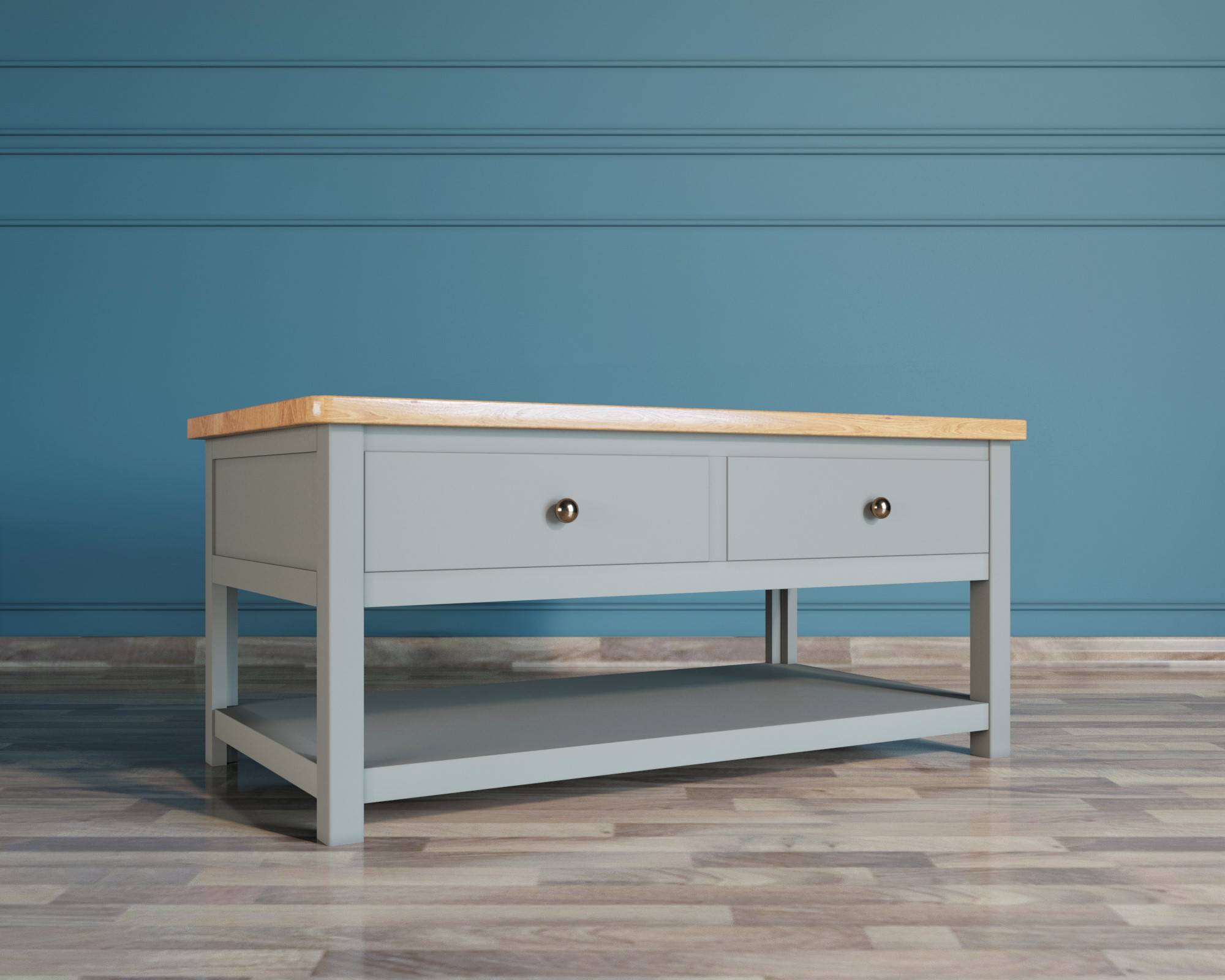 Журнальный стол с 2 ящиками "Jules Verne" серый