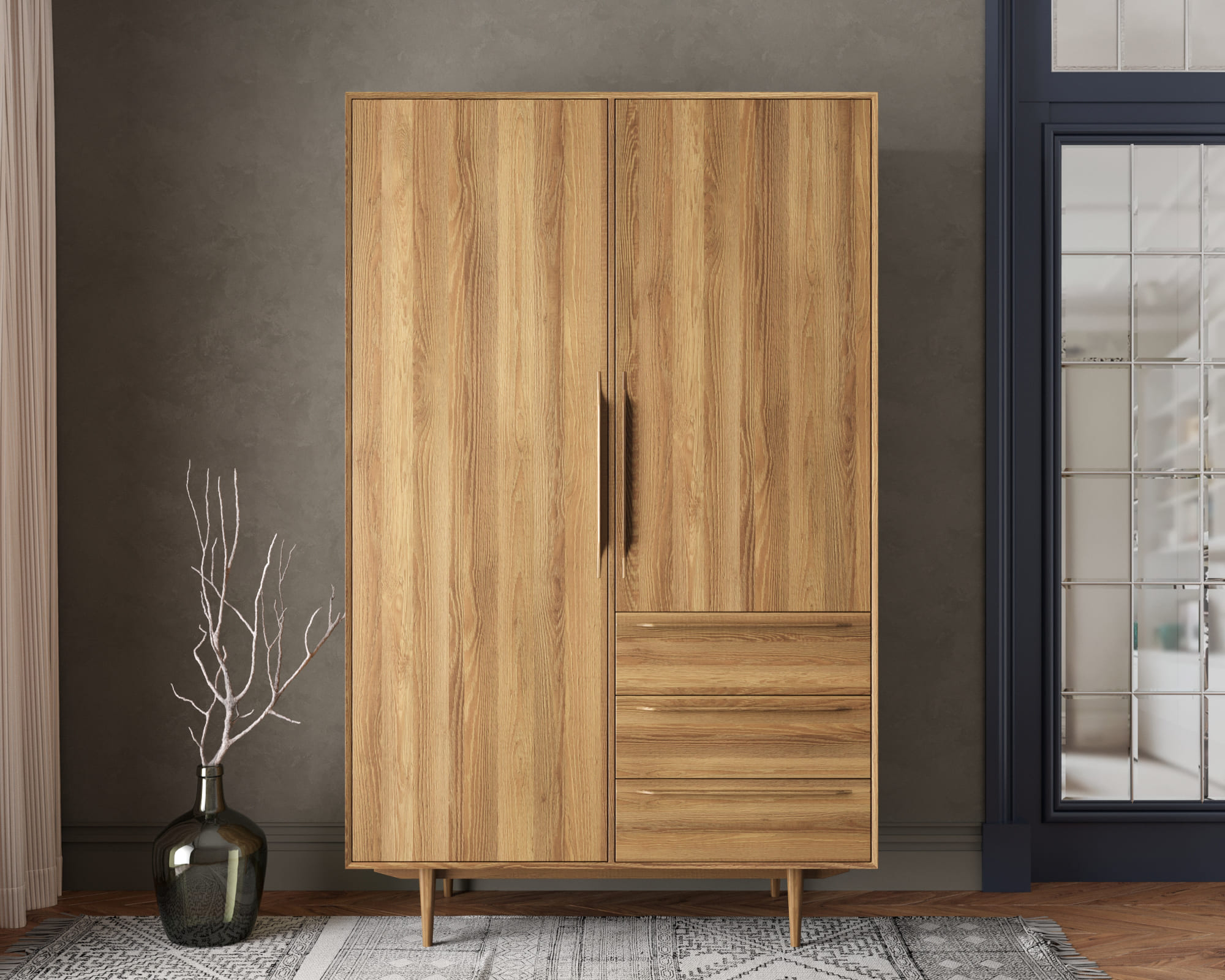 Шкаф в скандинавском стиле "Bruni" с ящиками