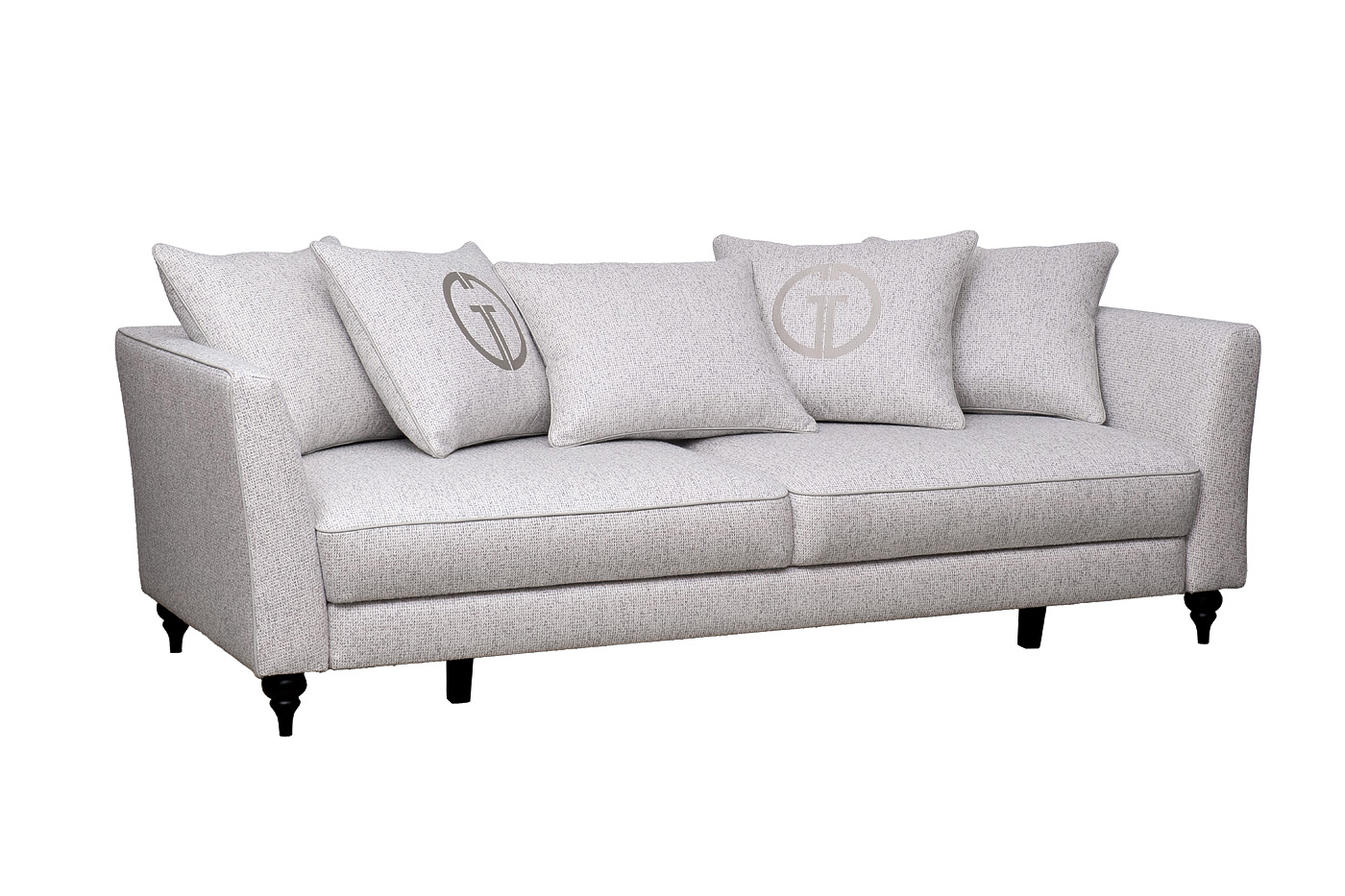 Диван Sorrento(K) 230M трехм.раск c кантом,велюр св.беж Santo1902-SECRU+Nev83 230*101*86