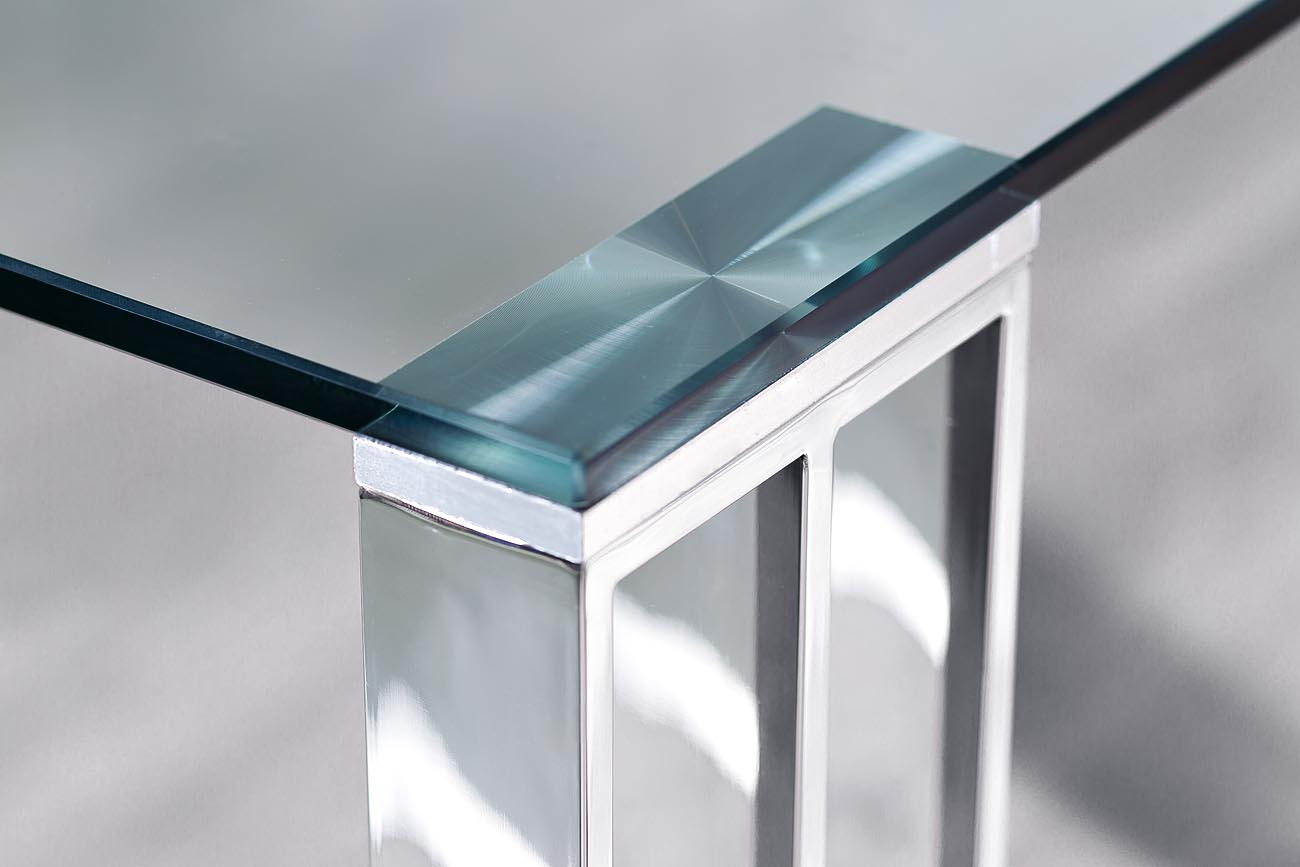 GY-DT06SS Стол обеденный прозр.стекло/хром