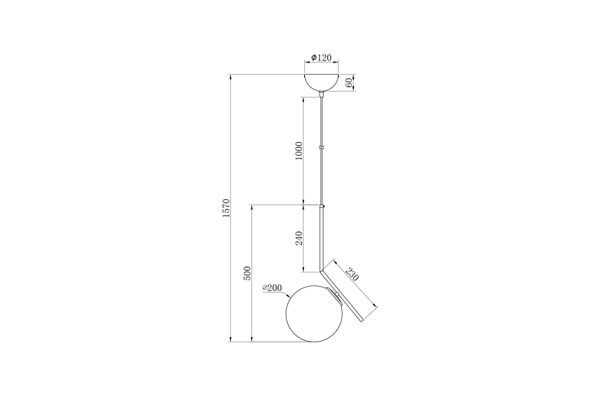 K2GP-825BR-S Светильник потолочный d20*48см