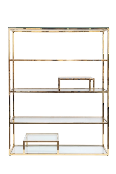 GY-SH8005GOLD  Стеллаж стекло прозр./золото 