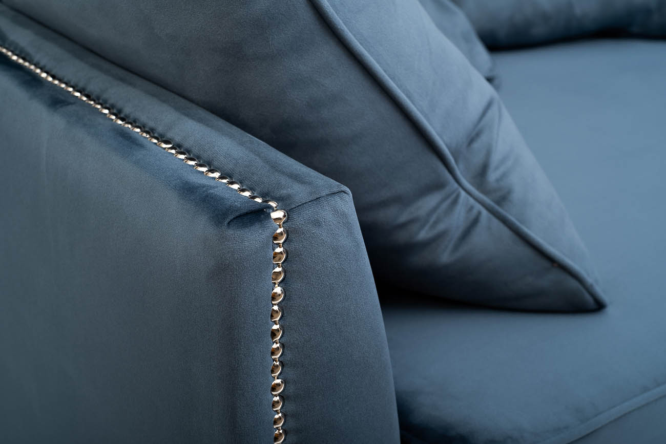 Диван Mores трехместный раскладной, велюр бирюзовый Bel36