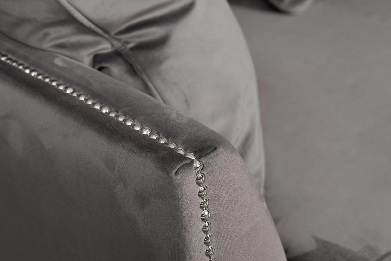 Диван Mores трехместный раскладной, велюр серый Н-Йорк112