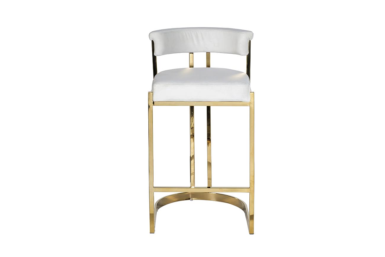 GY-B8216GOLD-LG Стул барный, велюр светло-серый/золото