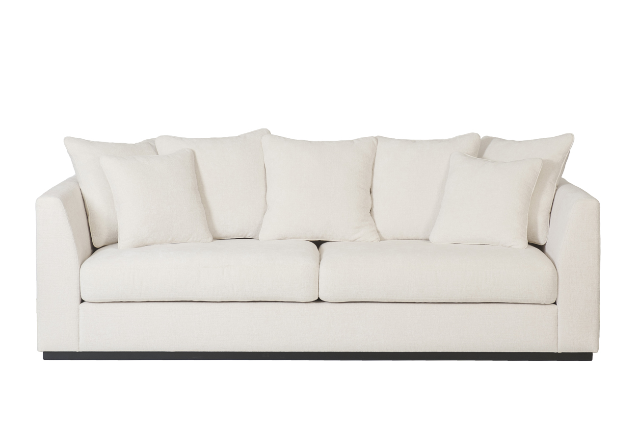 Диван Roberto трехместный, велюр кремовый Ant981