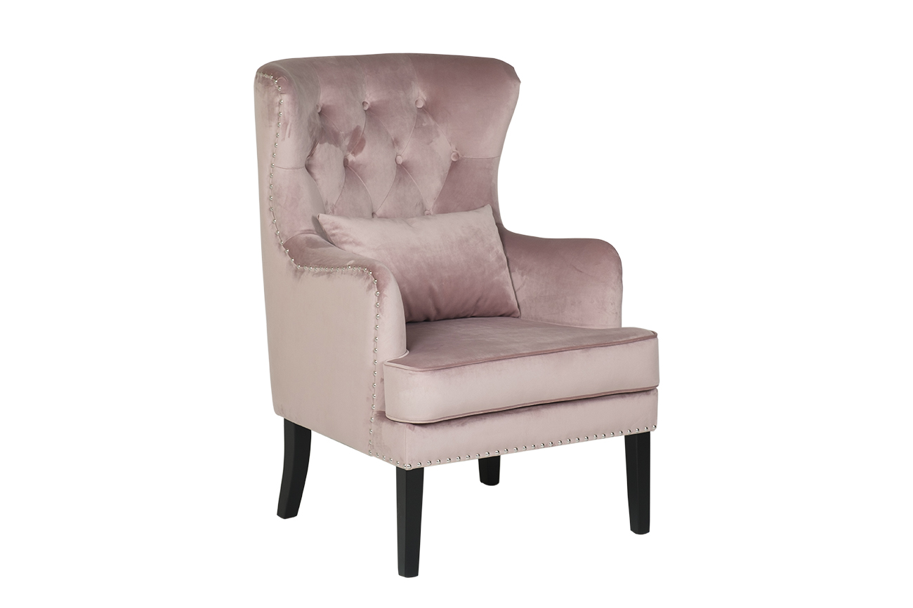 Кресло Rimini, велюр пыльная роза Н-Йорк40, с подушкой