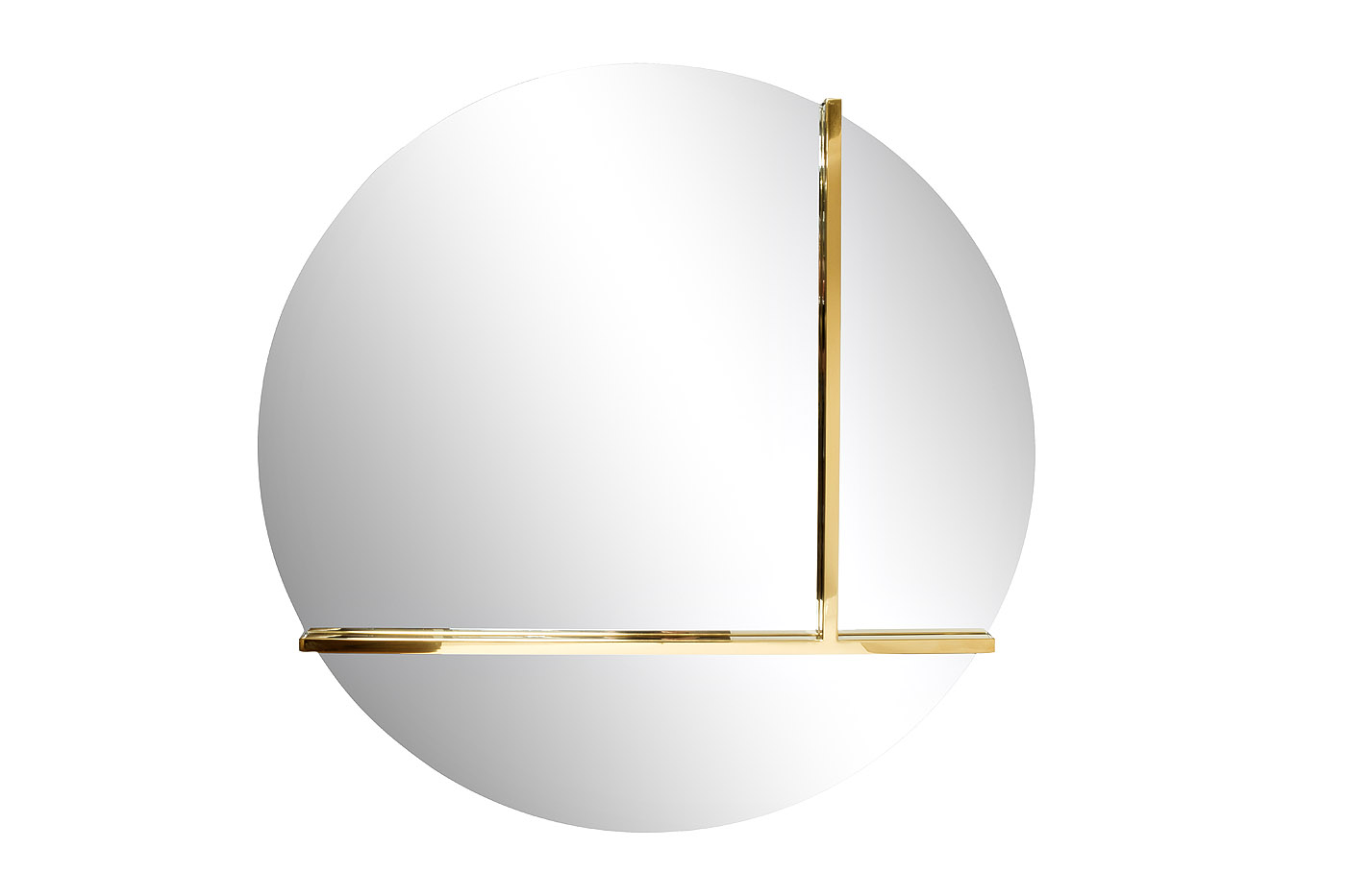 KFG096 Зеркало круглое с металлическими вставками золото