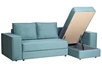 Диван Bergamo трехместный раскладной, угловой правый, велюр бирюзовый Vel43