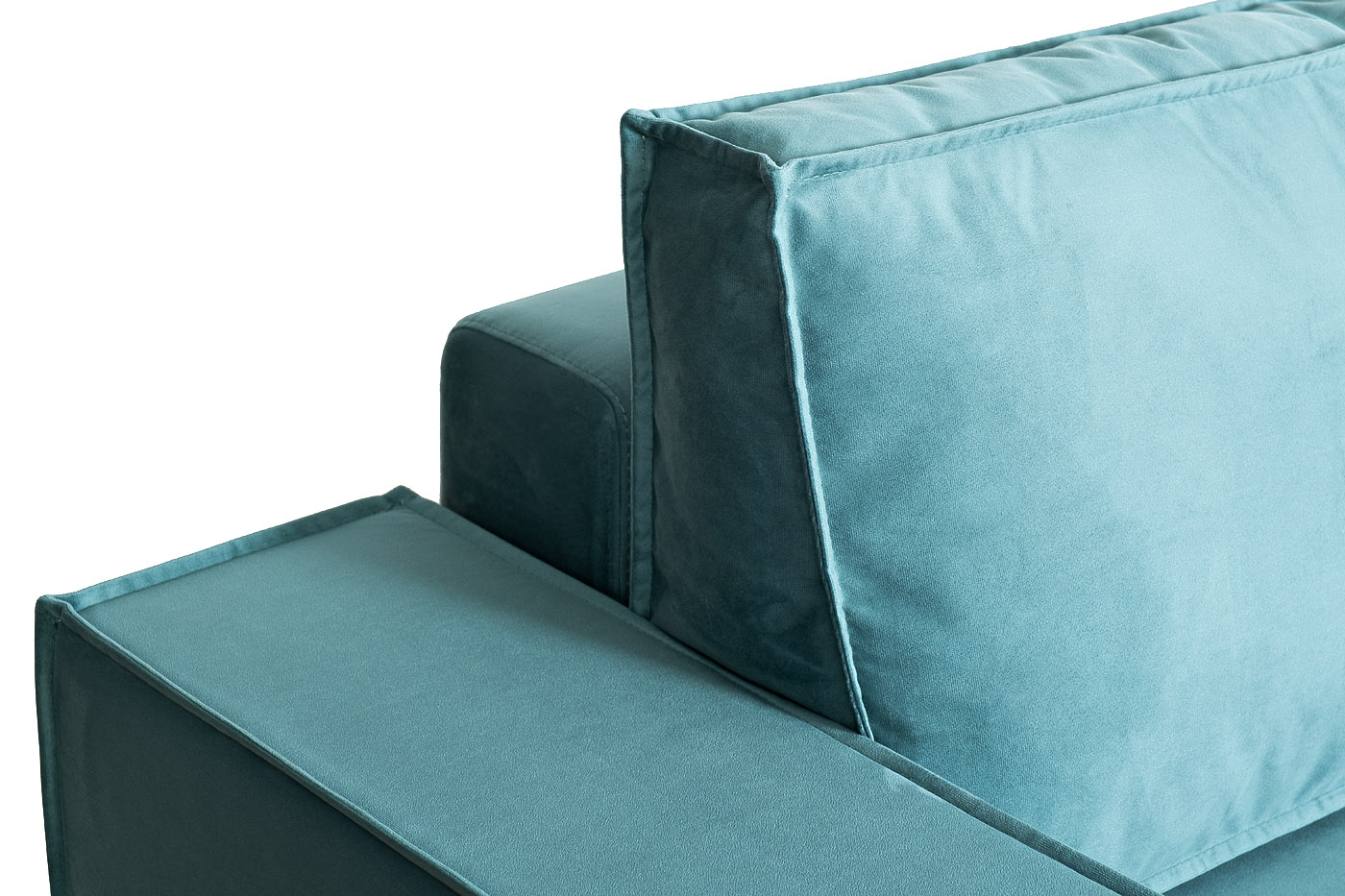 Диван Bergamo трехместный раскладной, угловой правый, велюр бирюзовый Vel43