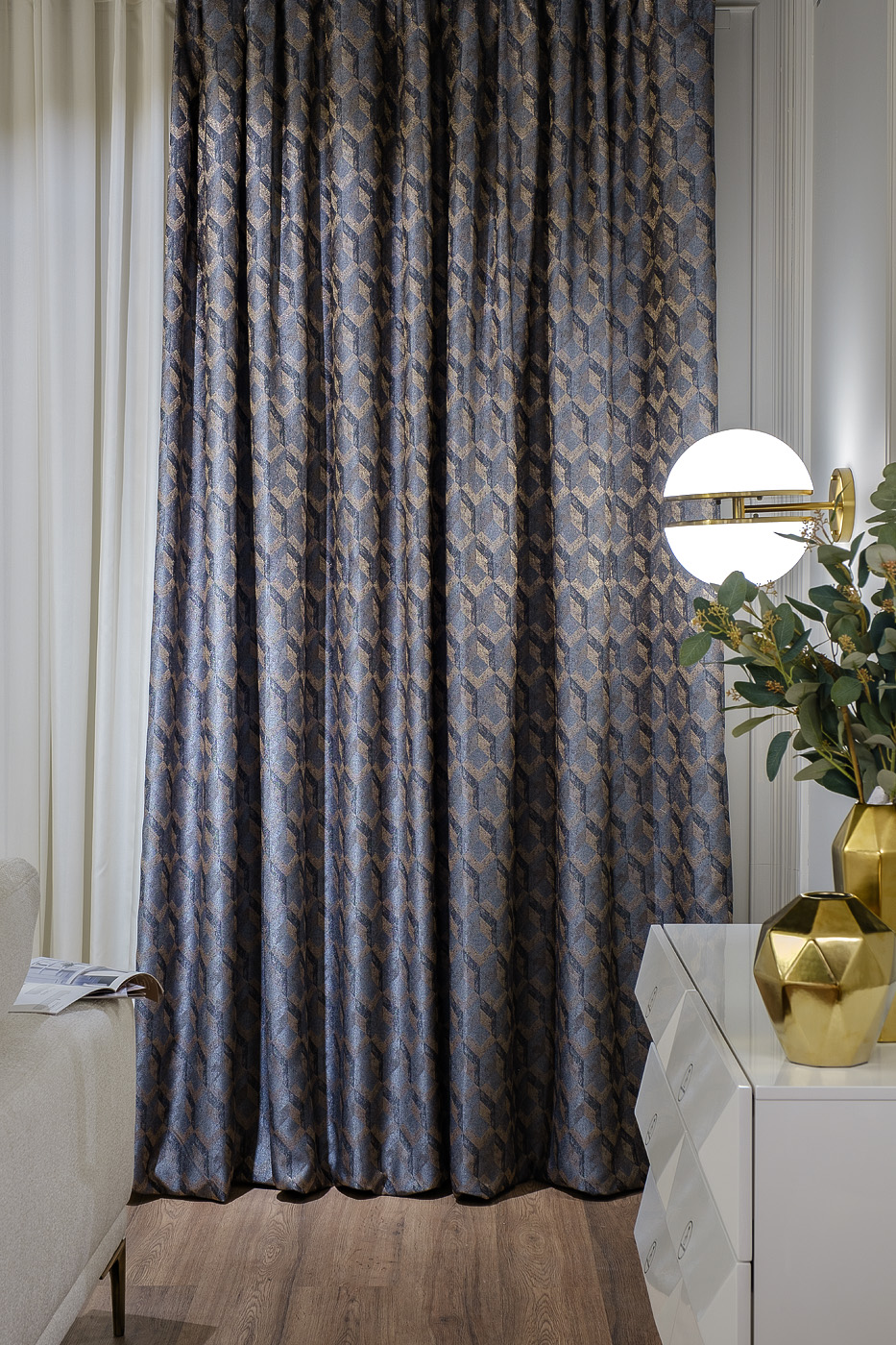 121GD-TON09-PORT GOL Портьера MODENA голубая