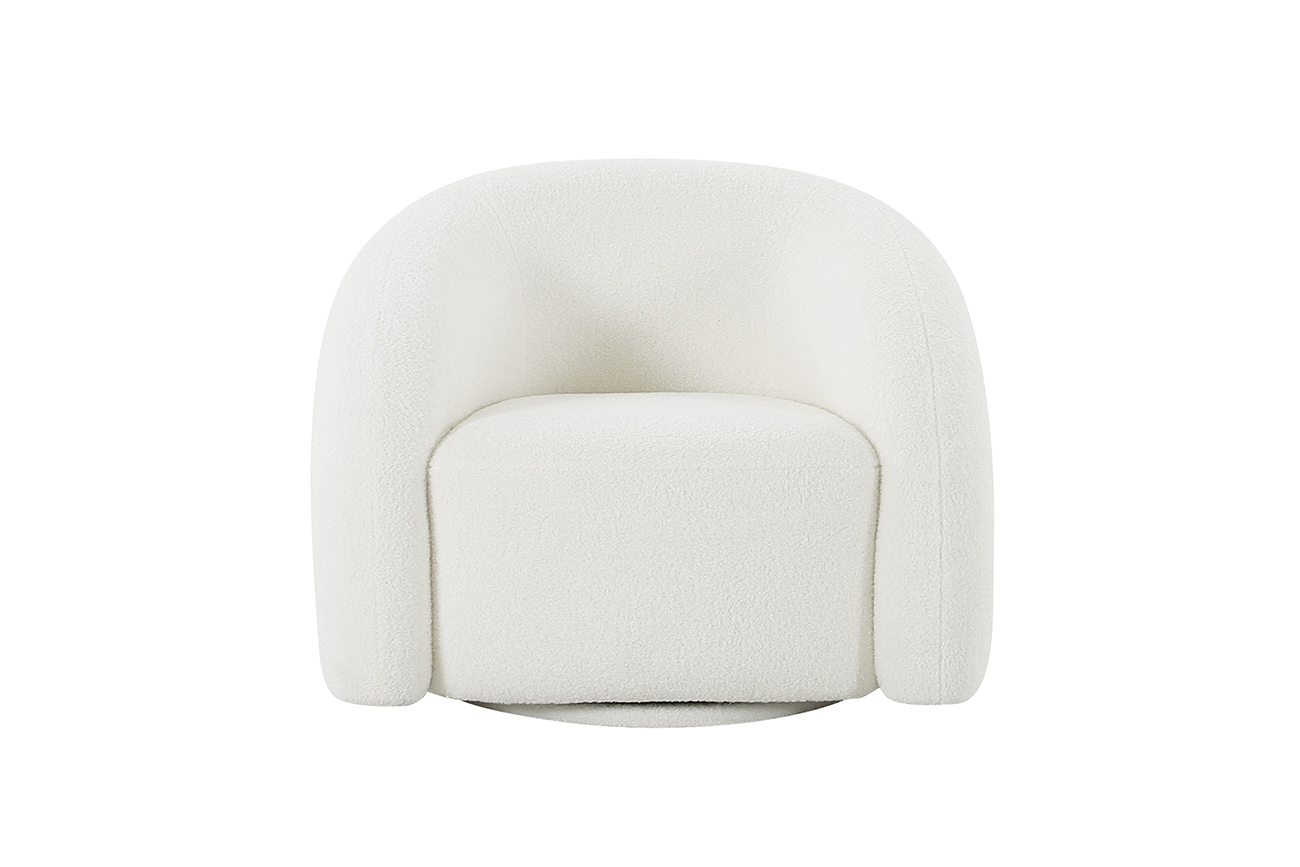 DY-KRES-117 BEL Кресло поворотное, иск.мех белый