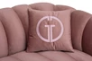 Диван Fabio трехместный, велюр розовый Colton 007-ROS, 2 подушки