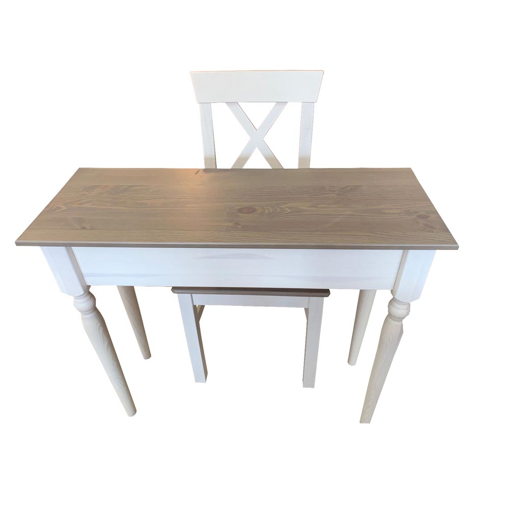 Стол туалетный Консолеа со стулом Форест (белый/серый)