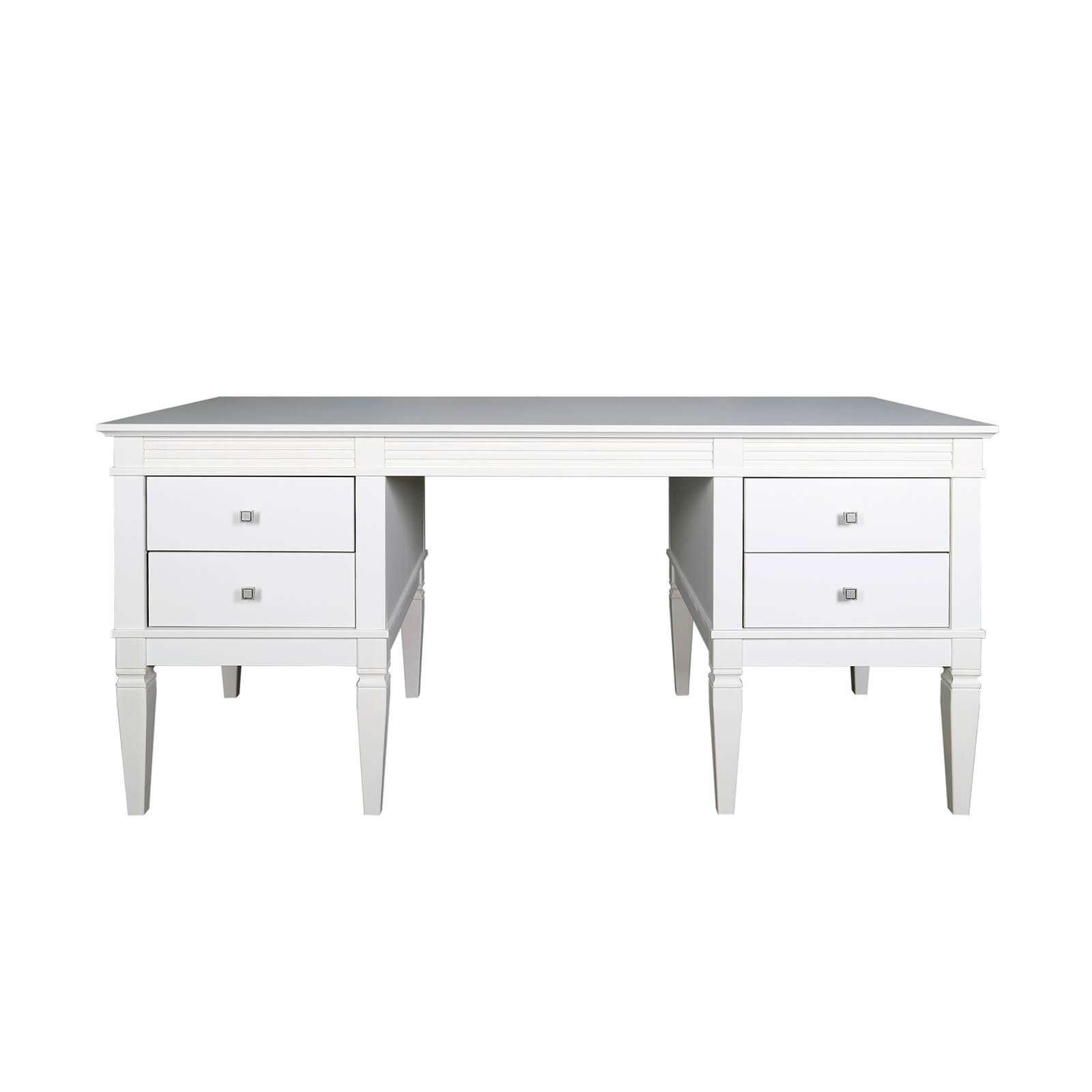 Стол письменный белый 4 ящика "Ольса" 204 (белый лак)