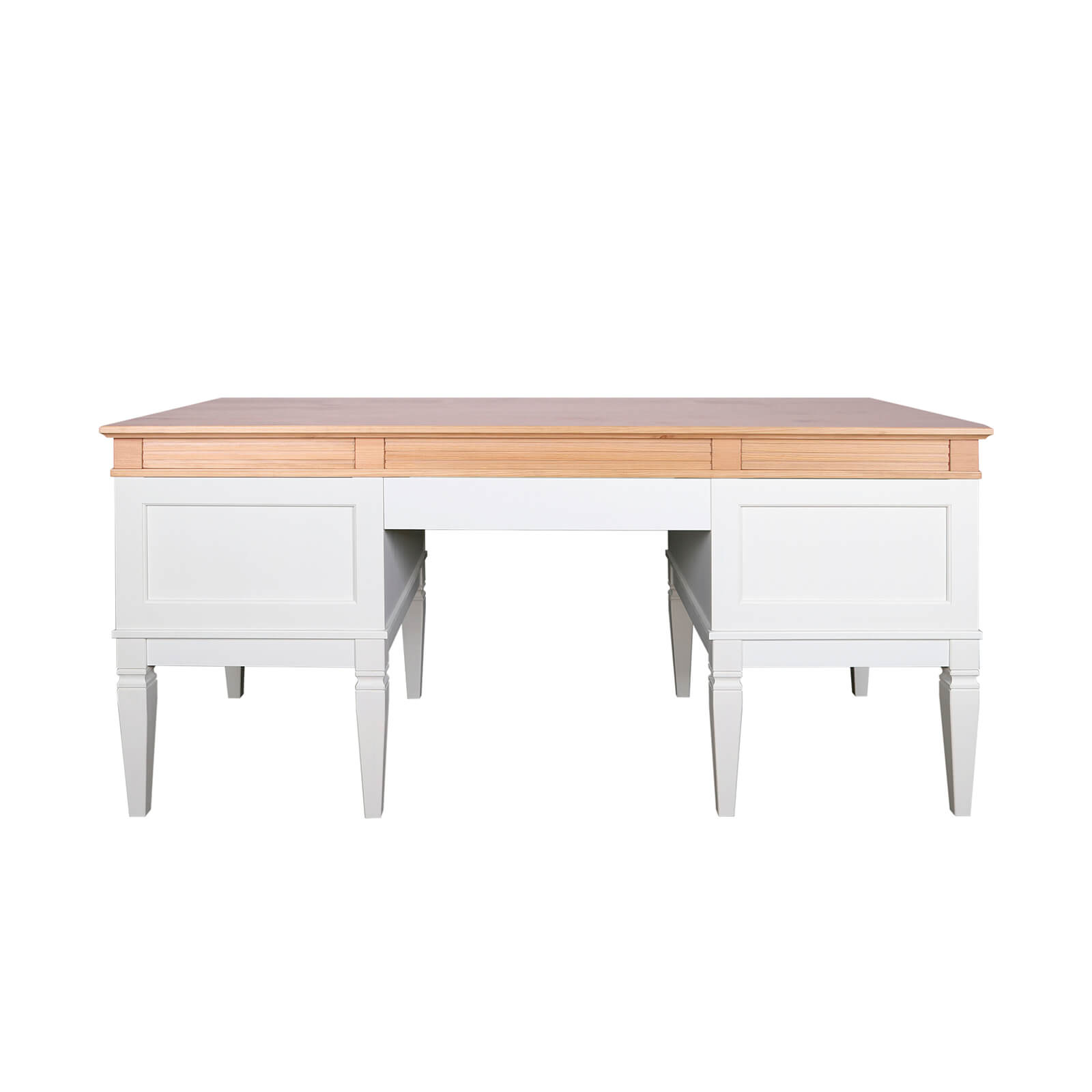 Стол письменный белый массив «Ольса» 204 (белый лак/антик 24)