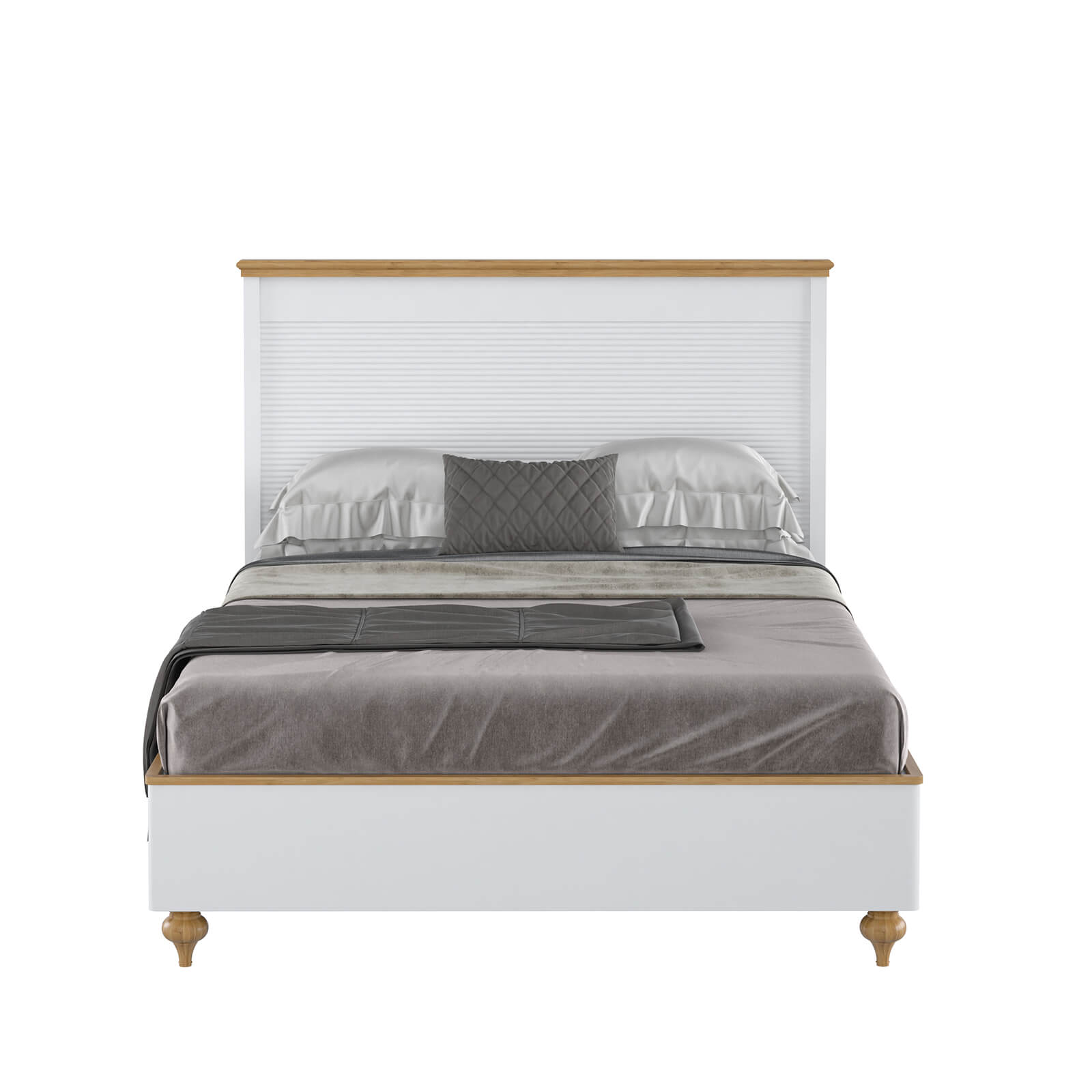 Кровать белая сосна "Рандеву" 1800 (белый лак/антик-24)