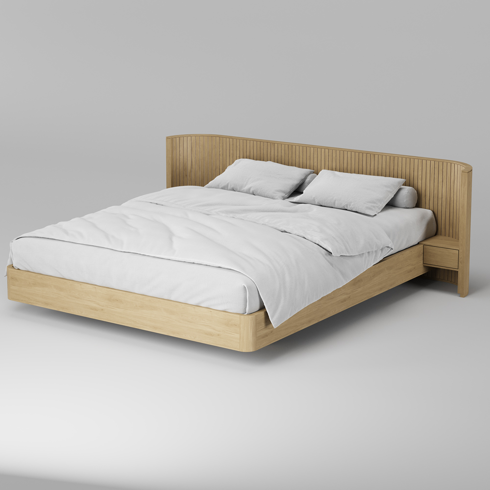 Кровать массив дуба Eclipse 1600х2000 с низким изголовьем ЭК202 без решетки