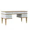 Стол письменный с ящиками из дерева белый "Рандеву" 007 (белый лак/антик 24)