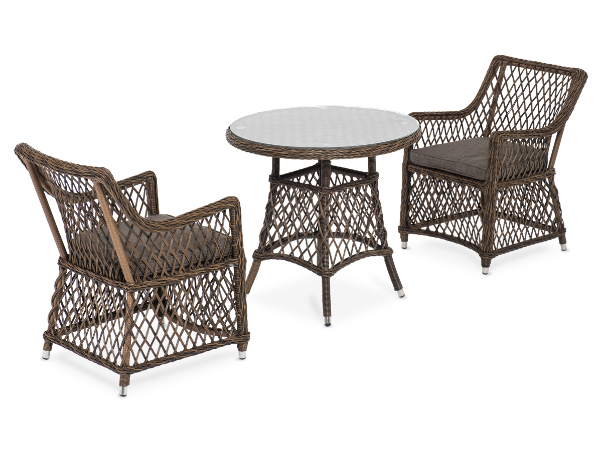 "Эспреззо–80 L" обеденная группа плетеная, цвет коричневый