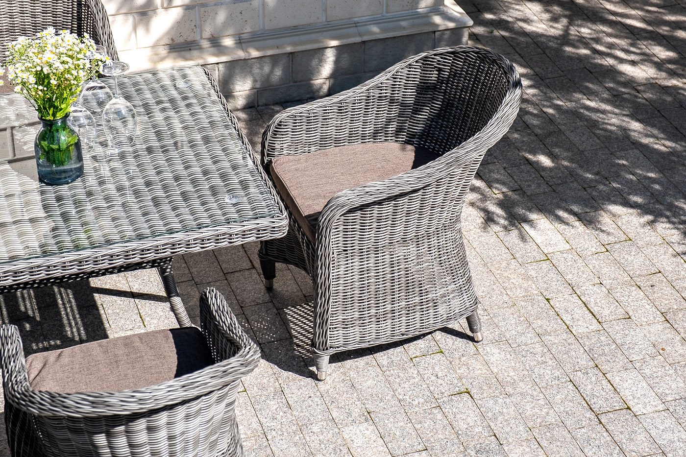 "Эспреззо" обеденная группа плетеная, цвет графит