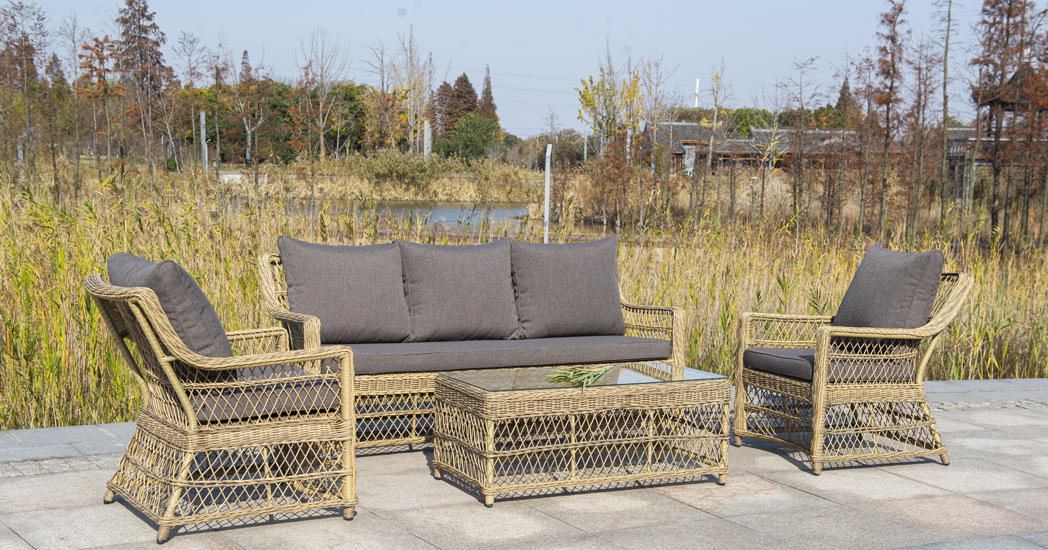 "Грандинелли" кресло из искусственного ротанга, цвет соломенный