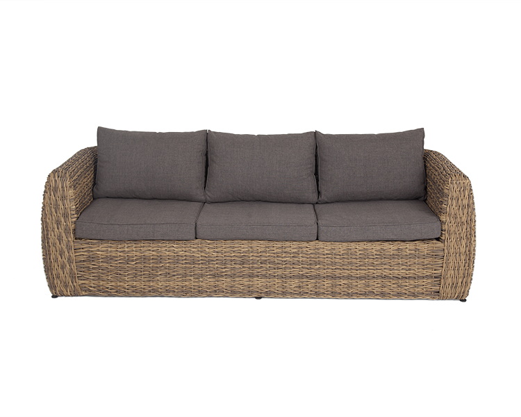 "Клиари" диван из искусственного ротанга (гиацинт) трехместный, цвет соломенный