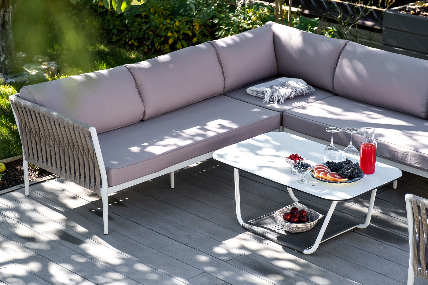 "Калабрия" модульная лаунж-зона из роупа (веревки), каркас из алюминия