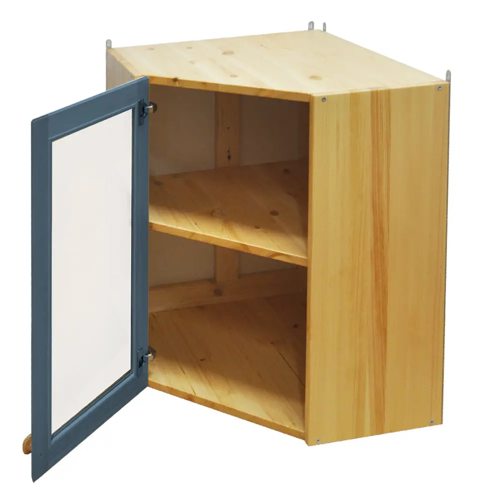 Шкаф настенный угловой Весури арт. 266/1 со стеклом морин