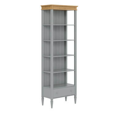 (5.6.1) Шкаф книжный «Ольса» 101 (серый 7042-антик 24)