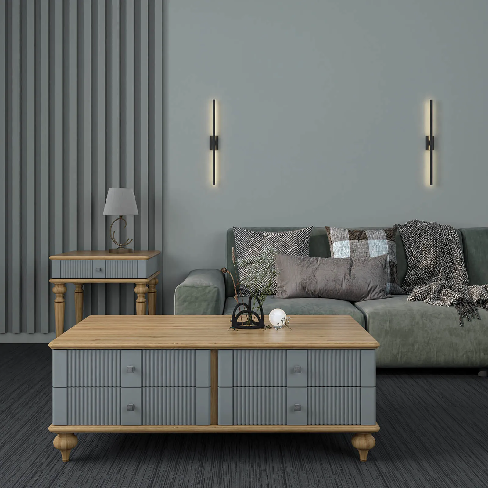 Стол ламповый "Рандеву" 01-60 (серый 7042/антик 24)