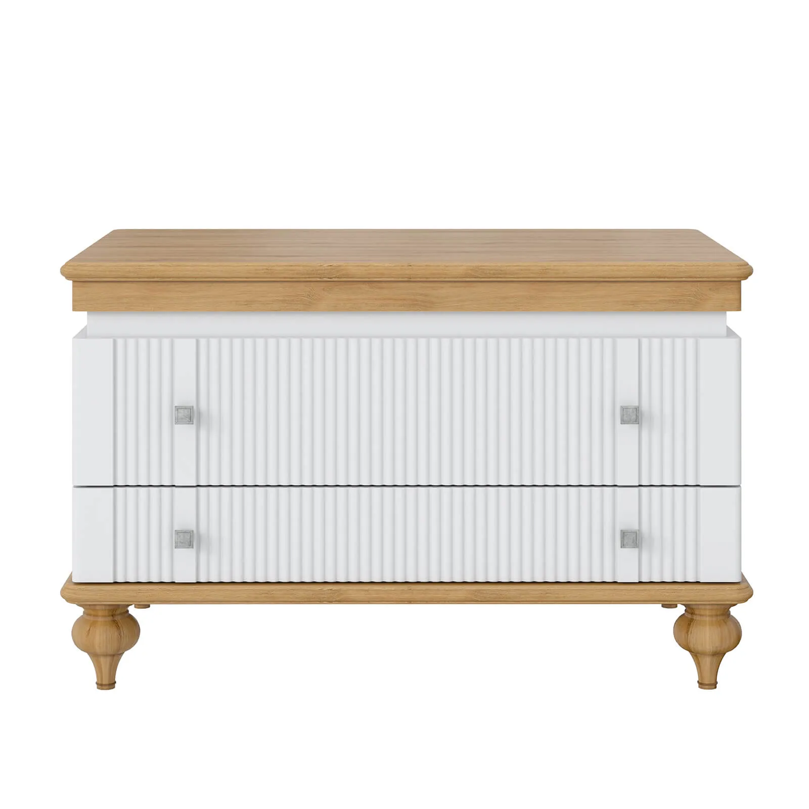 Тумба массив сосны (сундук) "Рандеву" 01 (белый лак/антик 24)